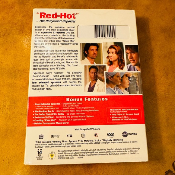 Grey's Anatomy The Complete Second Season Uncut Six Discs Episodes 1 -27 - Picture 2 of 9